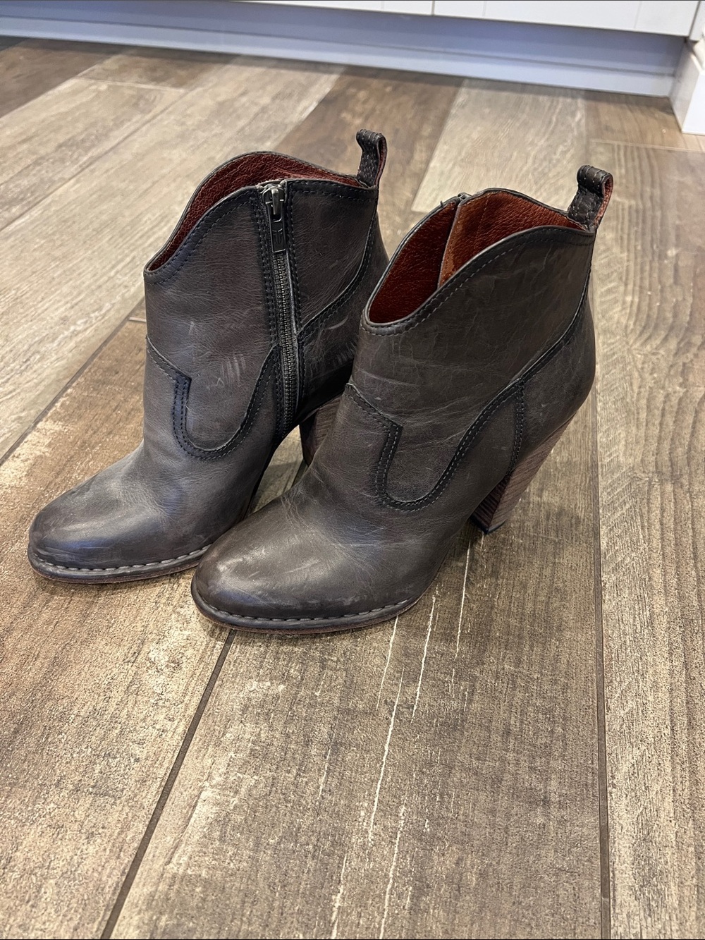 Frye Leather Western Ankle Boots